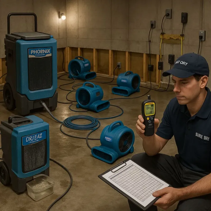 Structural Drying and Dehumidification process in Randleman, NC